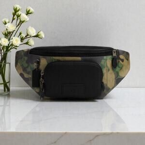 Coach Track Belt Bag In Signature Canvas With Green Camo Print CM184
